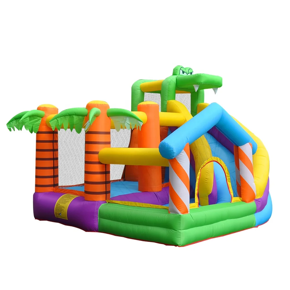 

Crocodile inflatable jumping slide children's carnival game bouncy castle coconut tree house children's outdoor party game