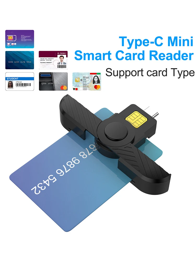Leitor de visto de cartão ATM tipo CAC de acesso comum USB portátil para segurança de certificado digital para identificação governamental ActivClient AKO
