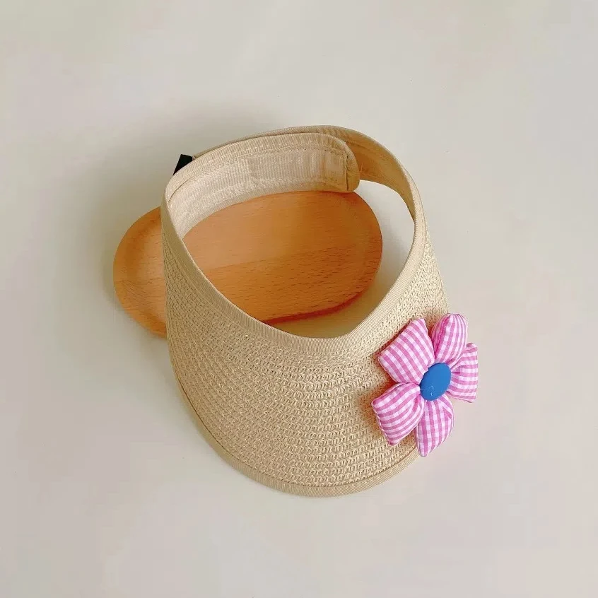 

Sweet Breathable Kids Straw Hat UV Protection Foldable Sun Caps 3D Flowers Children Sun Hat Girls
