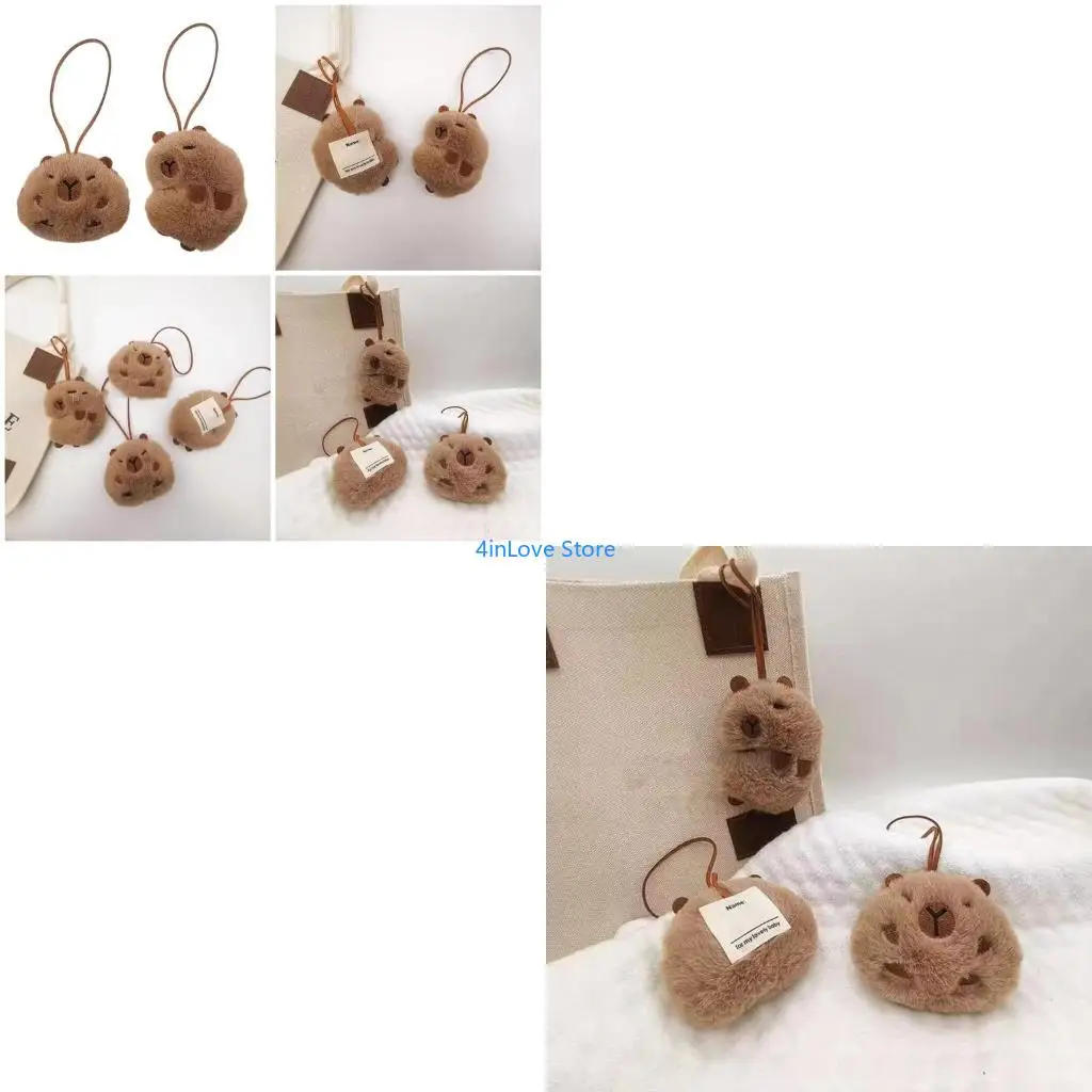 T4MD Fun Capybara Doll Bag Pendant Cartoon Backpack Gift Squeak Toy Keychain
