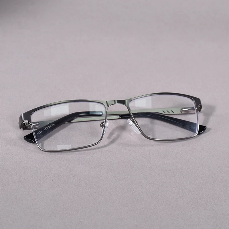 Mai Blume Anti Blau Licht Lesebrille Männer Metall Brillen Mit Frühling Scharnier Blau Farbe Rahmen Für Männer + 75 + 175 – Detail 9