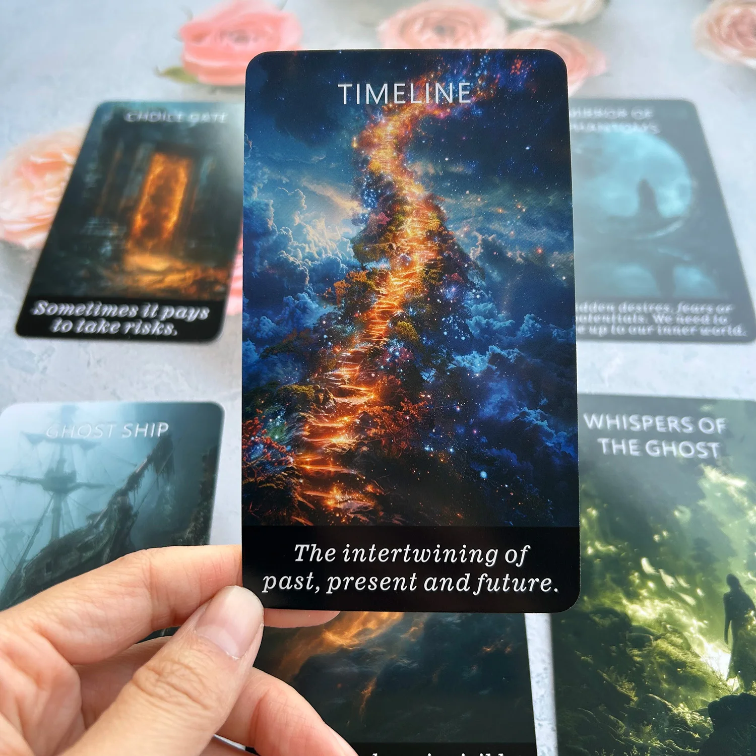 55PCS 70*120mm Tarot Oracle Cards English Unknown Forecast PDF Guide Message Divination Rune Board Game Beautiful Forest