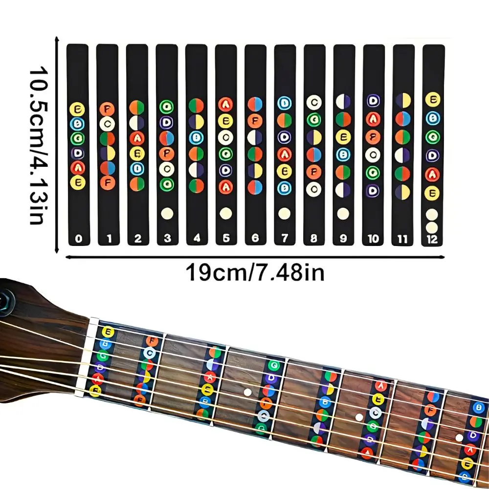 2/3/6pcs Guitar Fretboard Note Labels Colorful Scale Stickers Removable Decals for Acoustic & Electric Learners YMY