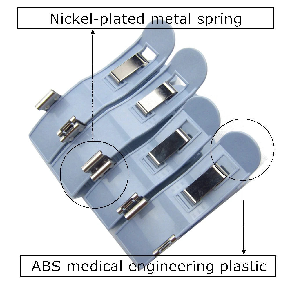 4pcs/set Nickel-plated  EKG clamp,3.0&4.0 double purpose,bule col,2pcs big+2pcs small