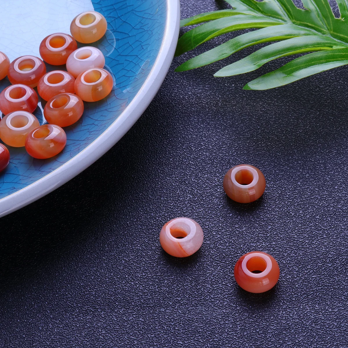 

20Pcs Agate Beads Big Hole Natural Smooth Surface Bright Colors for DIY Jewelry Accessories Bracelet Necklace DIY Beads