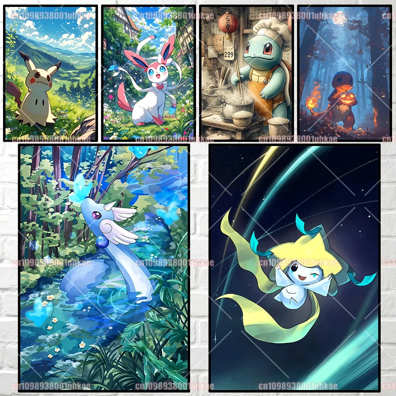 

Anime Pokemon Character Poster Printing Canvas Painting High Quality Home Art Decoration Painting Children's Holiday Gift