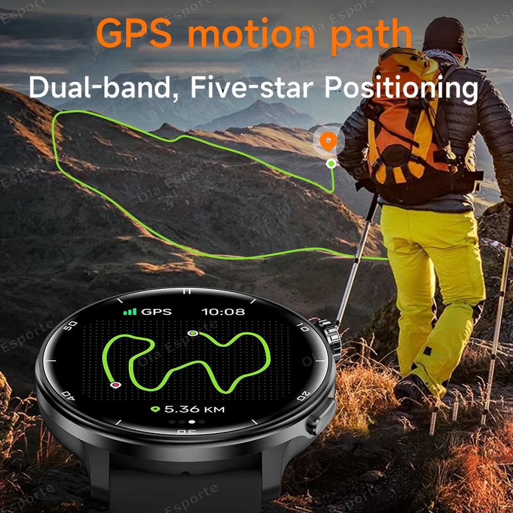 Reloj inteligente GPS incorporado Real para hombres y mujeres BT llamada telefónica militar 5ATM impermeable deporte al aire libre reloj inteligente brújula