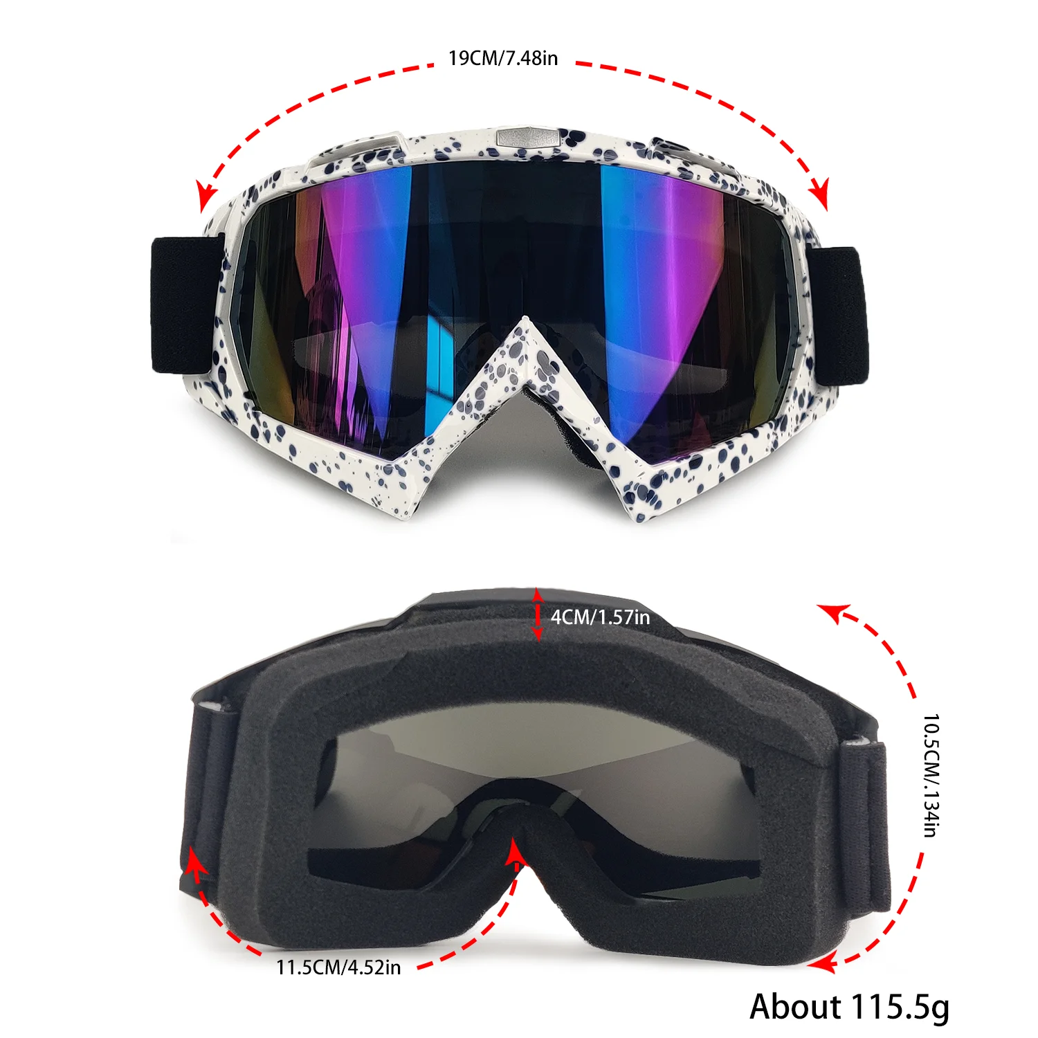 Windproof Motocross Goggles Riding Glasses ATV Dirt Bike Motorcycle Googles Ski Racing Helmet Goggles for Adults Men Women Youth