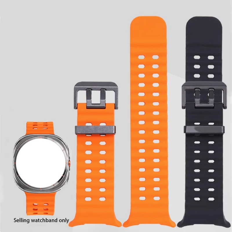 

Смарт-часы для Samsung Galaxy Watch Ultra аксессуары спортивные дышащие силиконовые ремешки мужской браслет черный/синий/оранжевый/серый