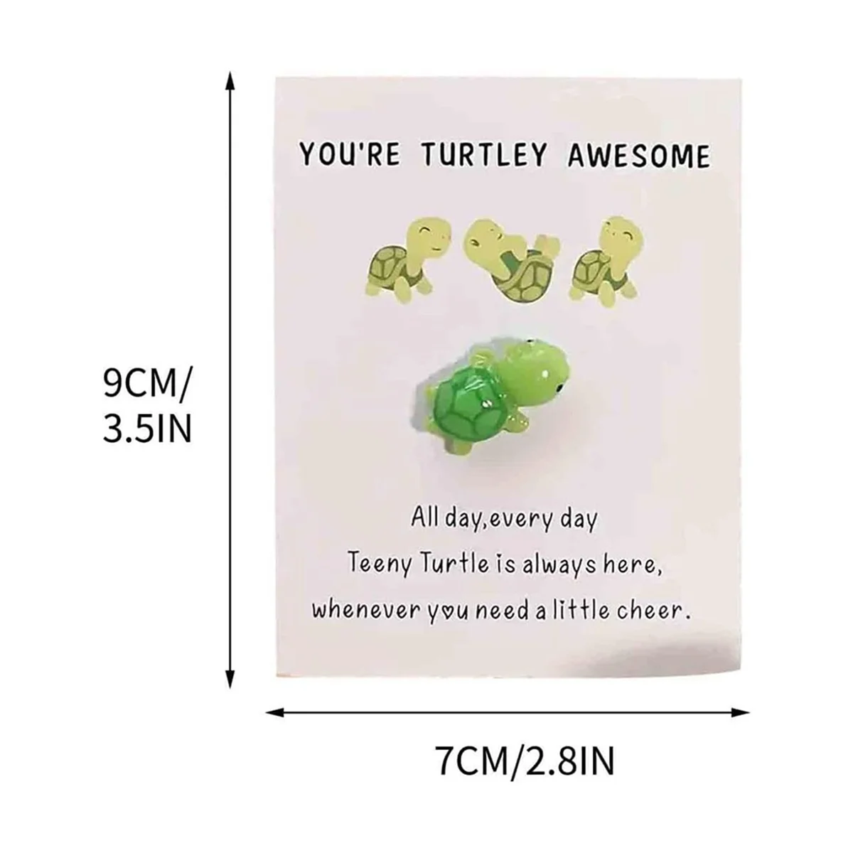 Handmade Emotional Support,You'Re Turtley Awesome, Turtle Motivational Gift, Cute Mini Green Turtle Decoration HY