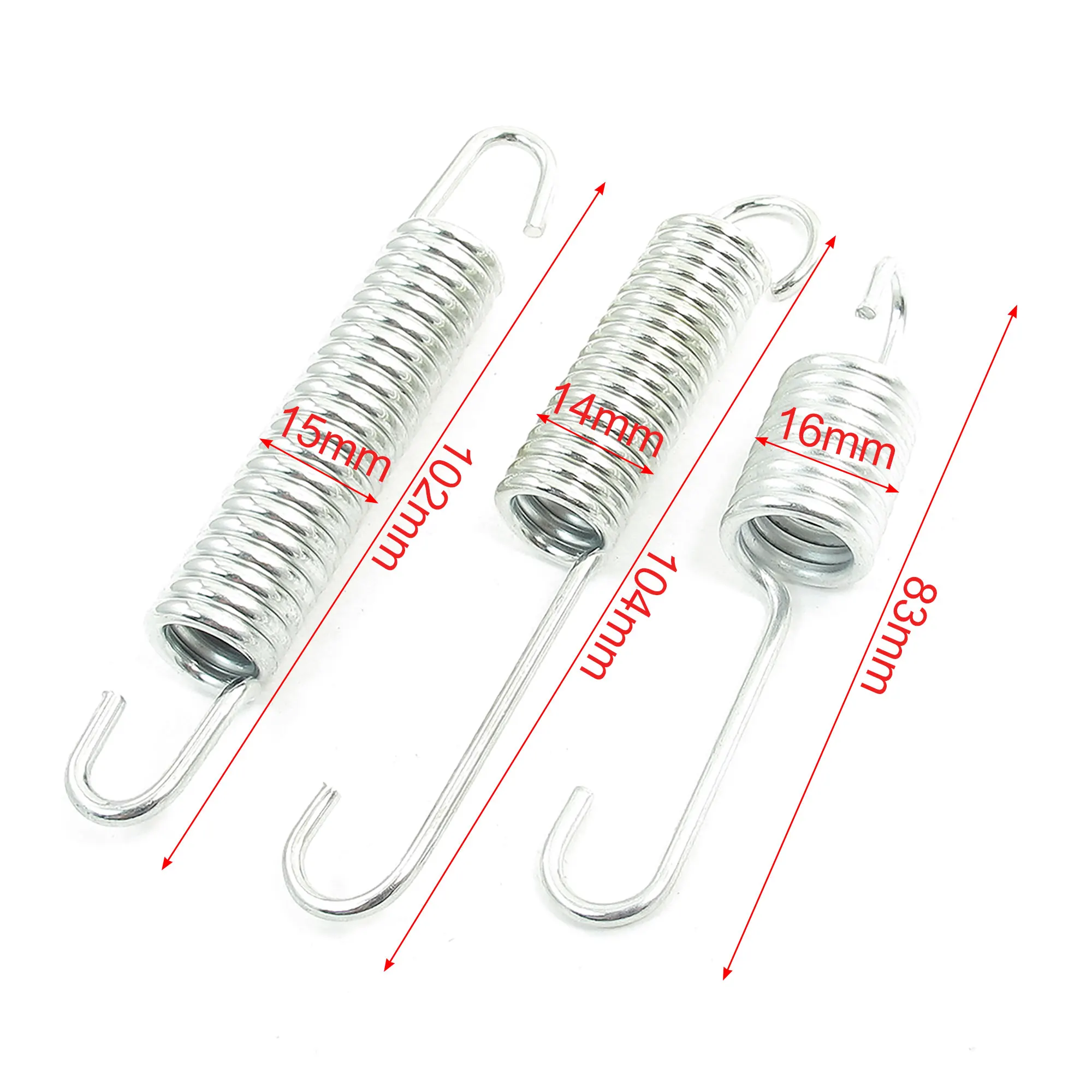 Uxcell 3 in 1 Ring Metal Motorcycle Kickstand Modifed Return Spring Silver Tone  Stand Spring For Motorcycle