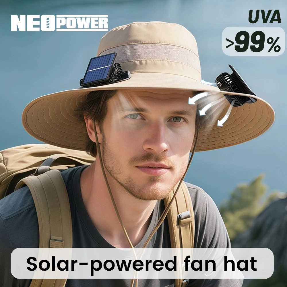 

Summer solar-powered charging hat with UV protection is suitable for outdoor activities such as hiking, gardening and fishing