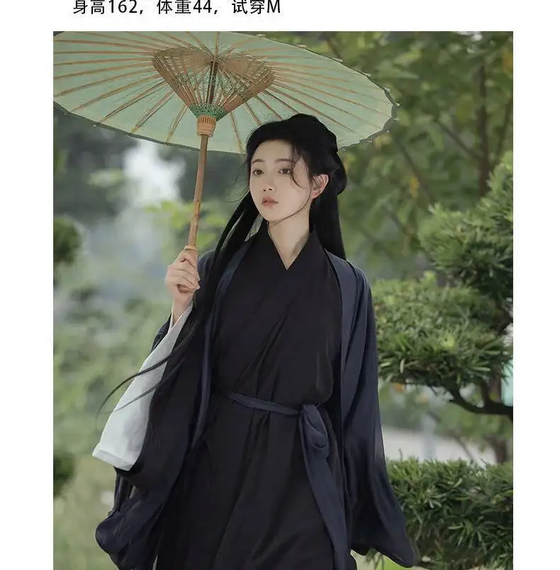 Hanfu vestido feminino antigo chinês tradicional hanfu conjunto feminino cosplay traje verão hanfu jaqueta preta com vestido branco conjuntos