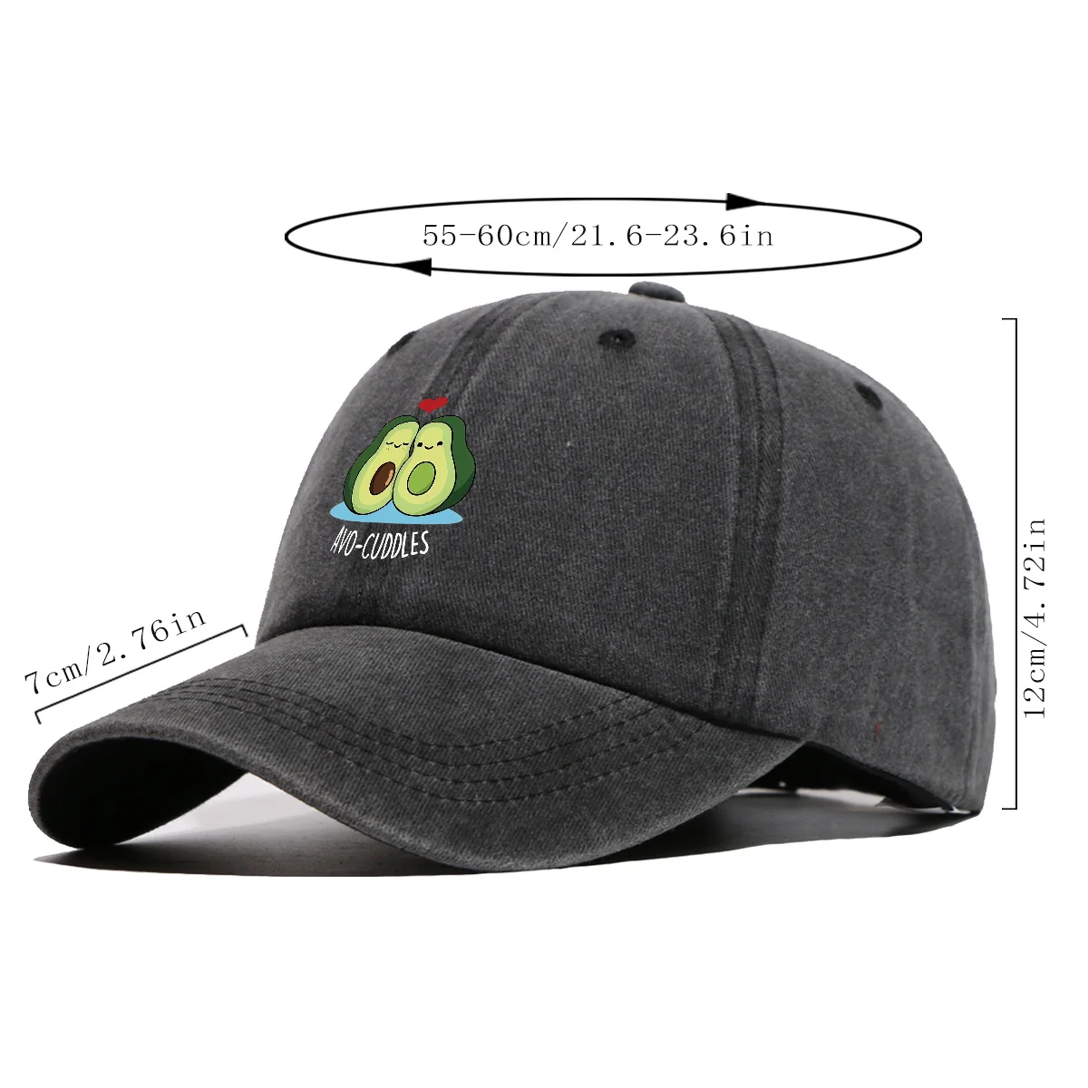 1pc Avocado Couple Print Baseball Cap Cute Cartoon Design Sun Hat Fashion Fresh Unisex Adjustable Size Duckbill Cap Suitable for