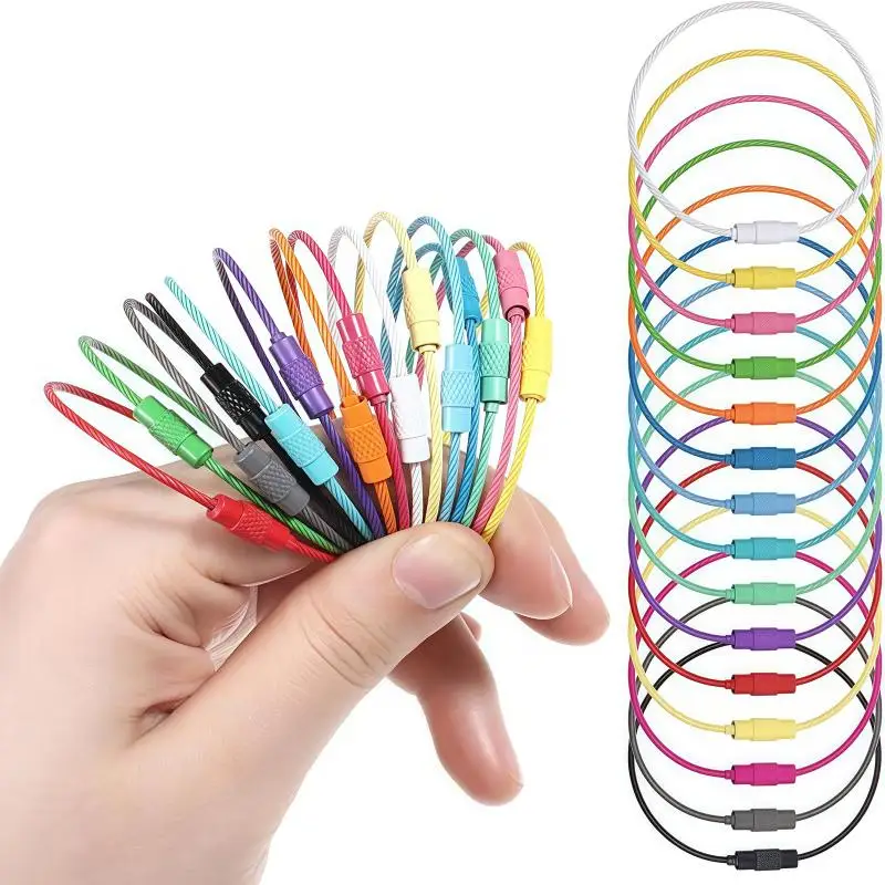 10Pcs Colorful Stainless Steel Wire Luggage Tag Clip Durable And Easy To Install Perfect For Travel And Everyday Use