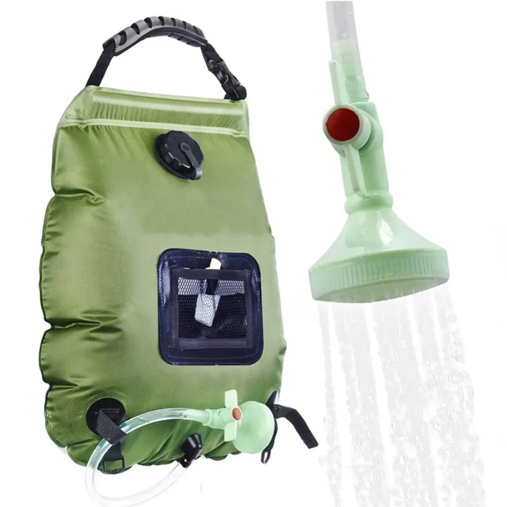 20L Solar-Duschbeutel, Heißwasser 45 °   Abnehmbarer Schlauch und Duschkopf, Notfallausrüstung, geeignet für Camping im Freien