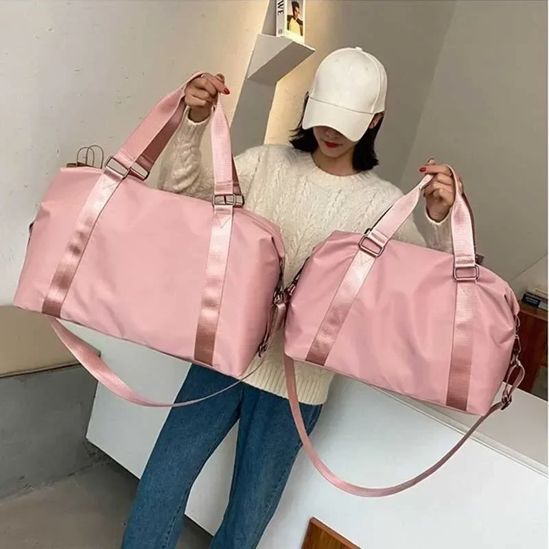 Women's Large Travel Bag Multi-Functional Duffle Tote Bag Handbags Nylon Waterproof Shoulder Bag Women Wet Dry Pockets Gym Bags