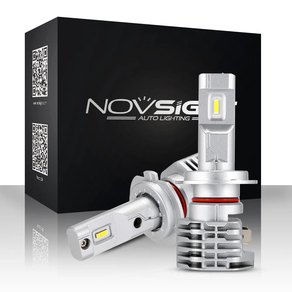 NOVSIGHT H4 LED H7 H11 H8 9006 HB4 9005 HB3 Auto Car Headlight Bulbs 50W 8000LM Car Lamp 6000K White Mini Size Fog Light Bulb