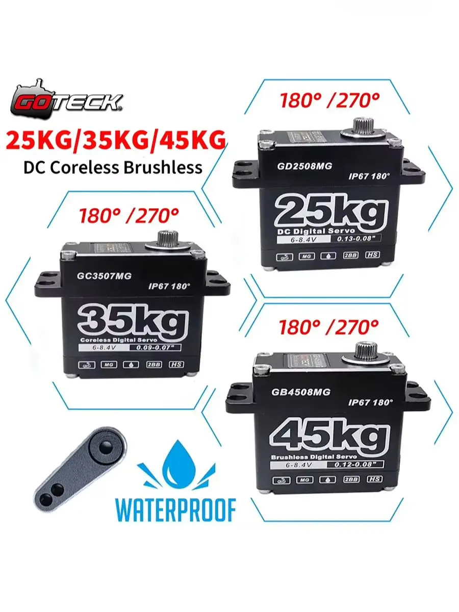 RC Servo 25kg 35kg 45kg Metall Wasserdicht Servo Für RC 1/10 1/8 Traxxas TRX4 Axial SCX10 Crawler auto Roboter Lkw Roboter Teile