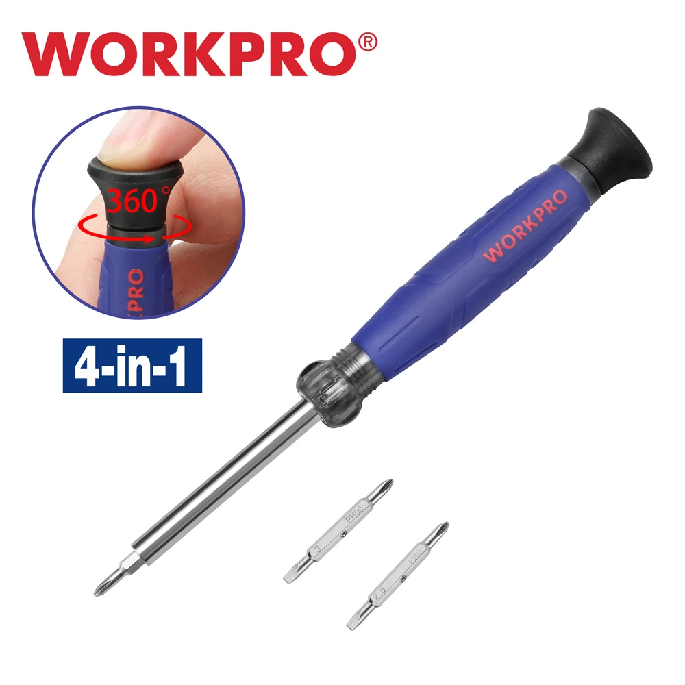 WORKPRO 4In1 Screwdriver Kit Multi-Bit Precision Screwdriver Set Phillips Screwdriver For Watch Phone Open Tools