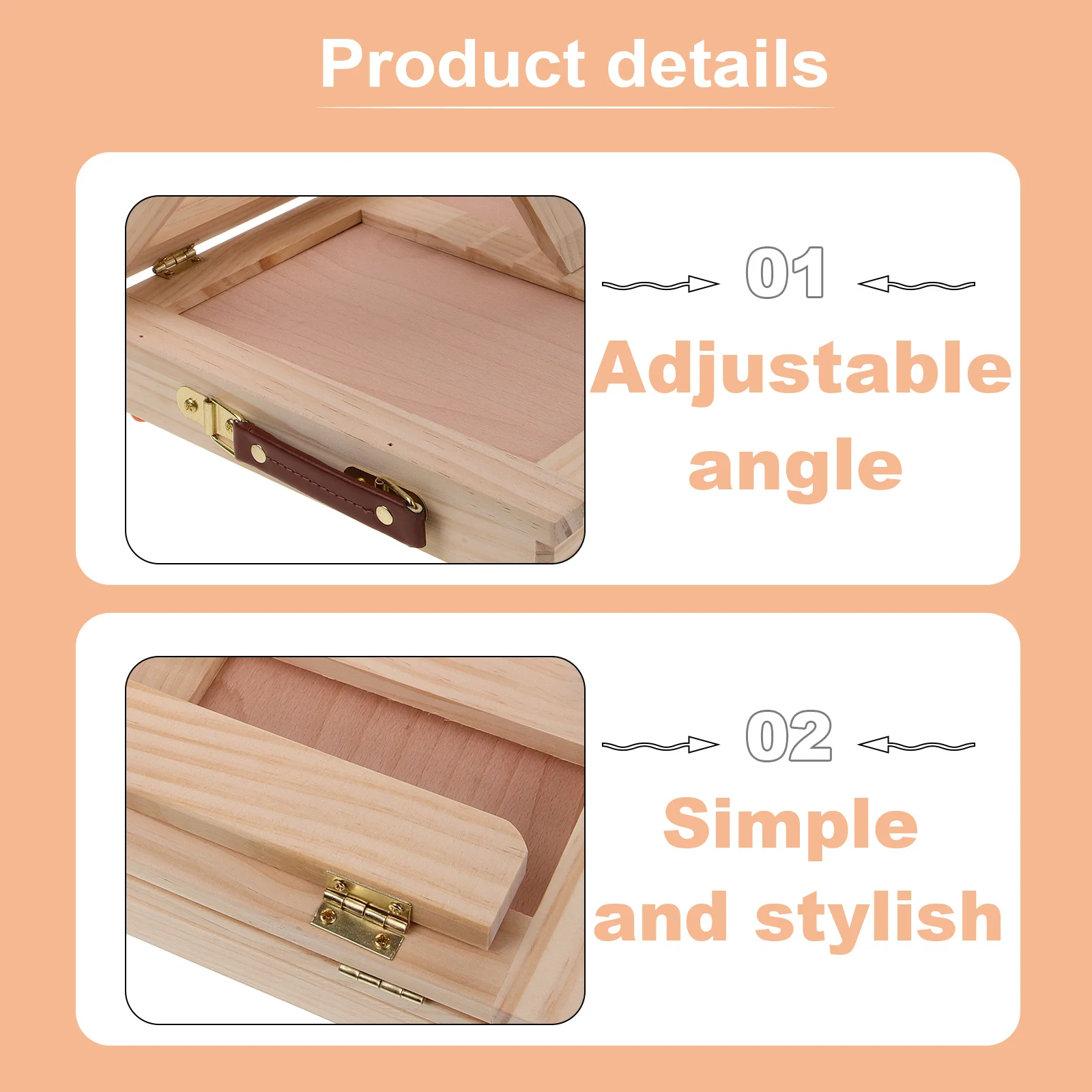 

Sketch Easel with Drawer Sturdy Wood Painting Easel Portable Drawing Stand for Outdoor Sketching Lightweight Compact Design High