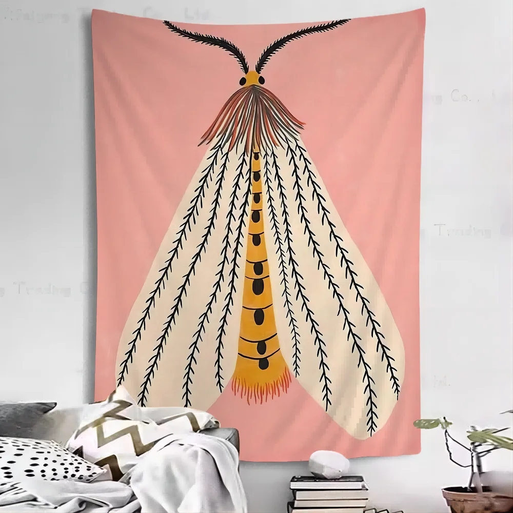 Butterfly Wall Art Ladybug Tiger Moth Beetle DIY Wall Tapestry Hanging Tarot Hippie Wall Rugs Dorm Home Decor