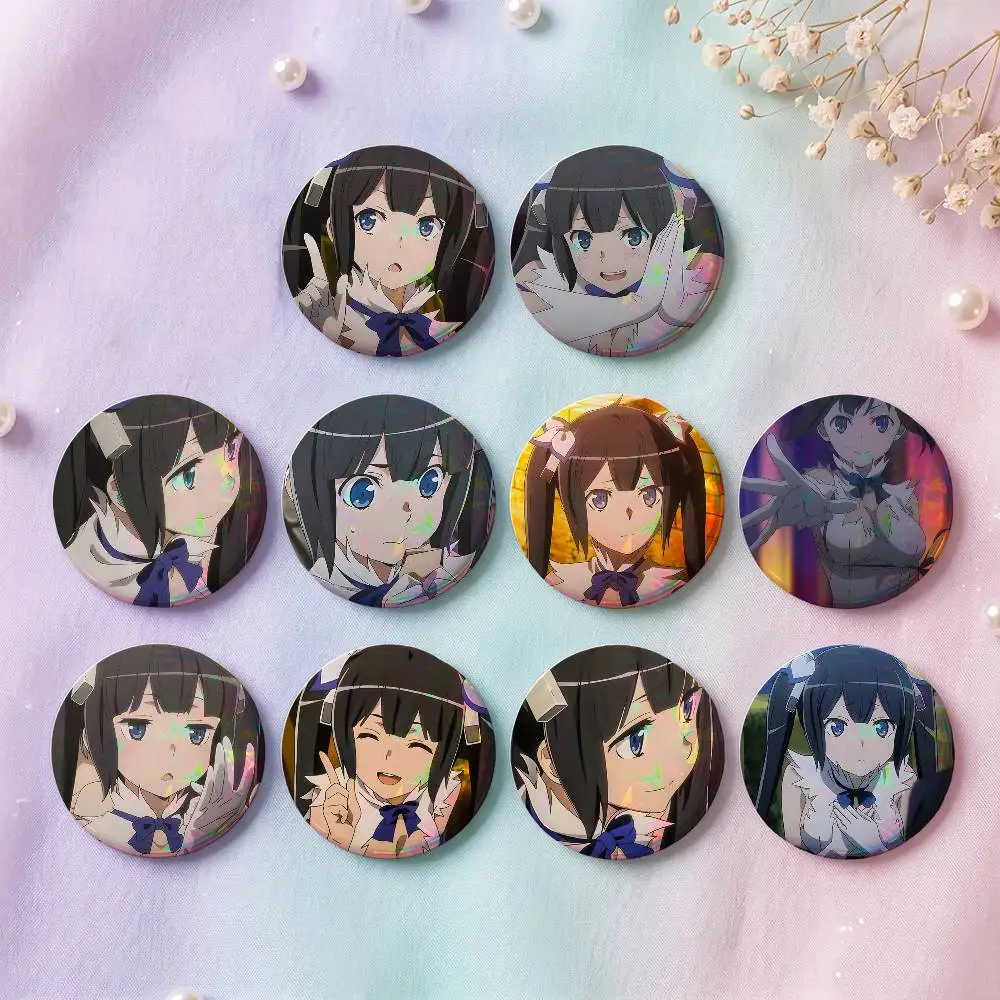 1pc Hestia Anime Characters Cartoon Style Badge Brooches On Backpack Decoration Round Enamel Pins For Accessorys