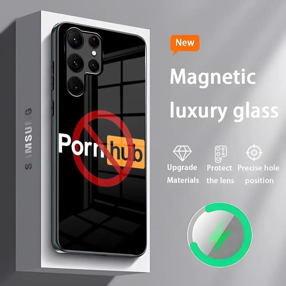 P-Porn-hubs-Tumble-P-Pornhubs Phone Case For Samsung S 25 S24 S23 S22 S21 S20 Plus Ultra Note20 Glass Magnetic Phone Case