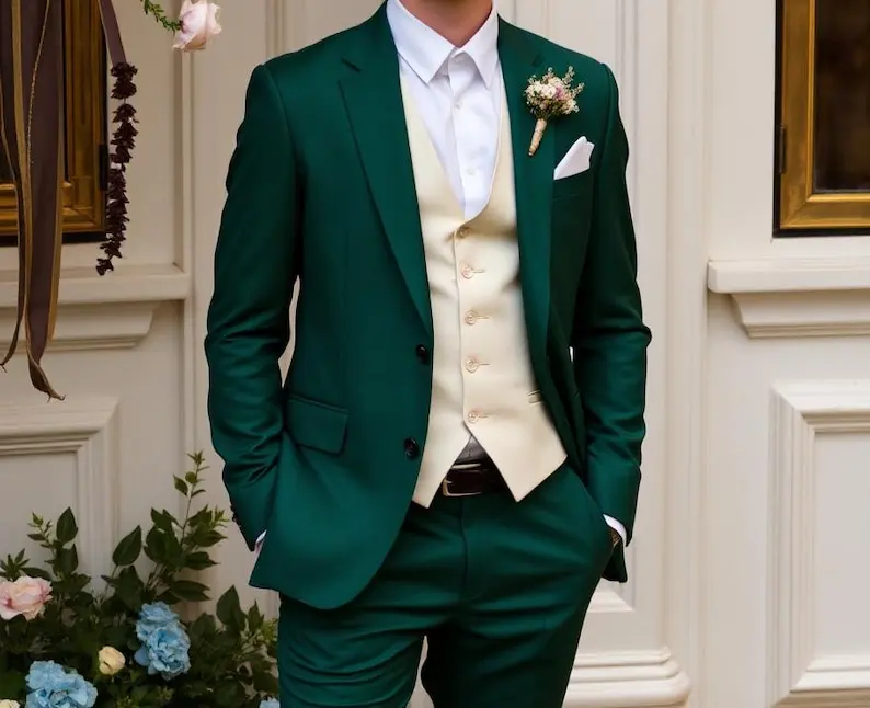 

Green Men Wedding Suit Men Wedding Gift Three Piece Suit Suit For Men
