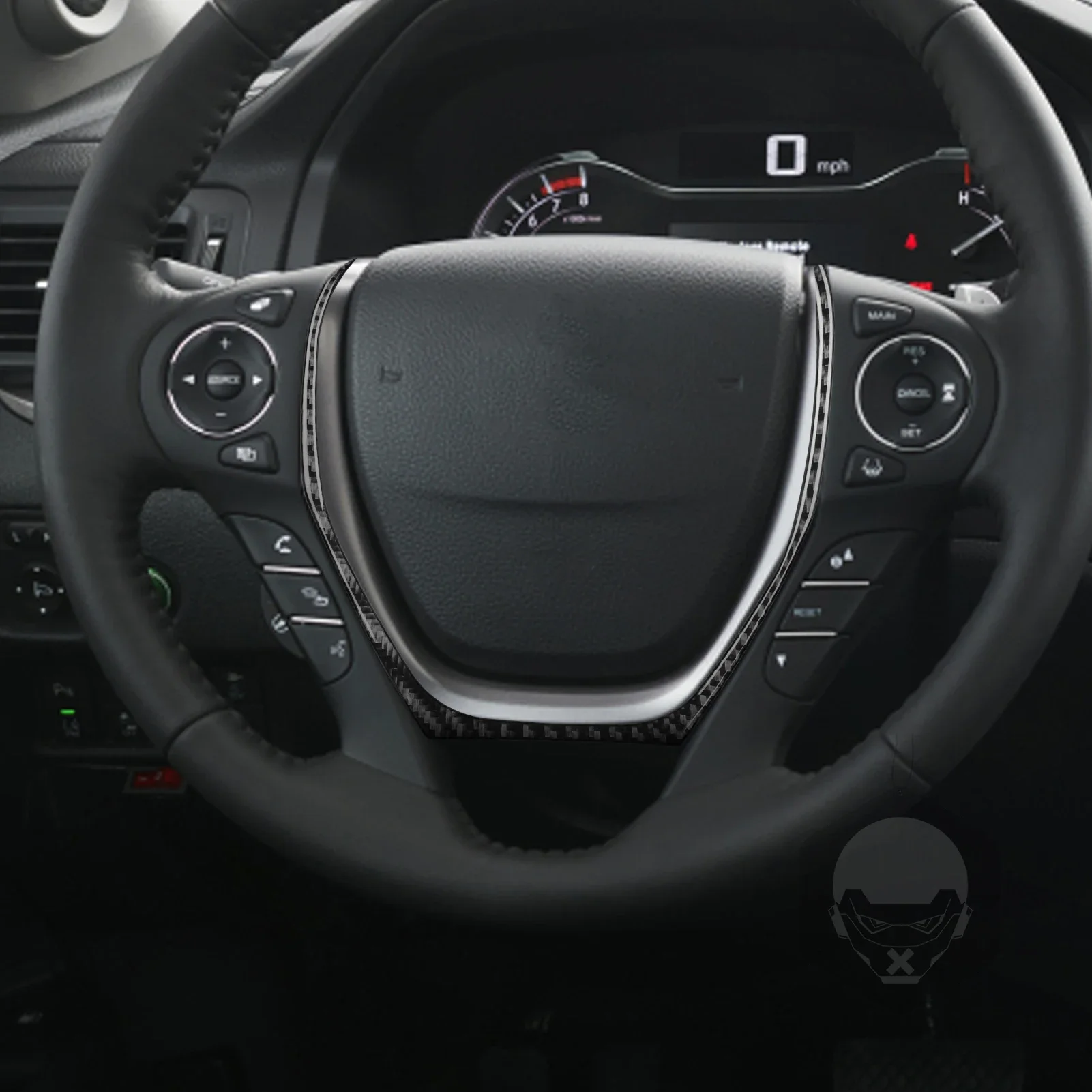 For Honda Ridgeline Pilot Passport Car Accessories Carbon Fiber Steering Wheel Top Button Interior Cover Trim Modified Sticker 4