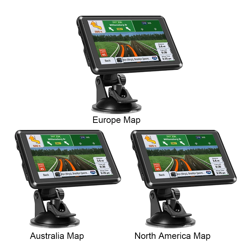 

5-дюймовый автомобильный GPS-навигатор с HD сенсорным экраном, FM-трансмиттер, 256 МБ + 8 ГБ, Mini USB, TF, карты ЕС, Австралии, Северной Америки, сигнализация о превышении скорости