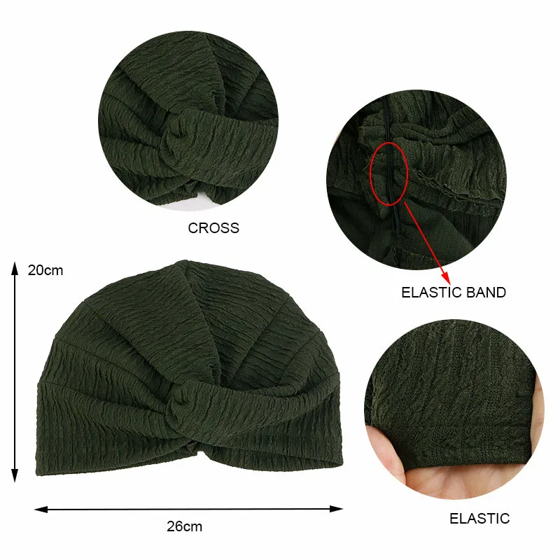 Indiase Vrouwen Moslim Hijab Twist Knoop Chemo Caps Innerlijke Hoed Tulband Strech Arab Hoofddeksels Wrap Femme Haaruitval Beanie Hoofddoek Caps