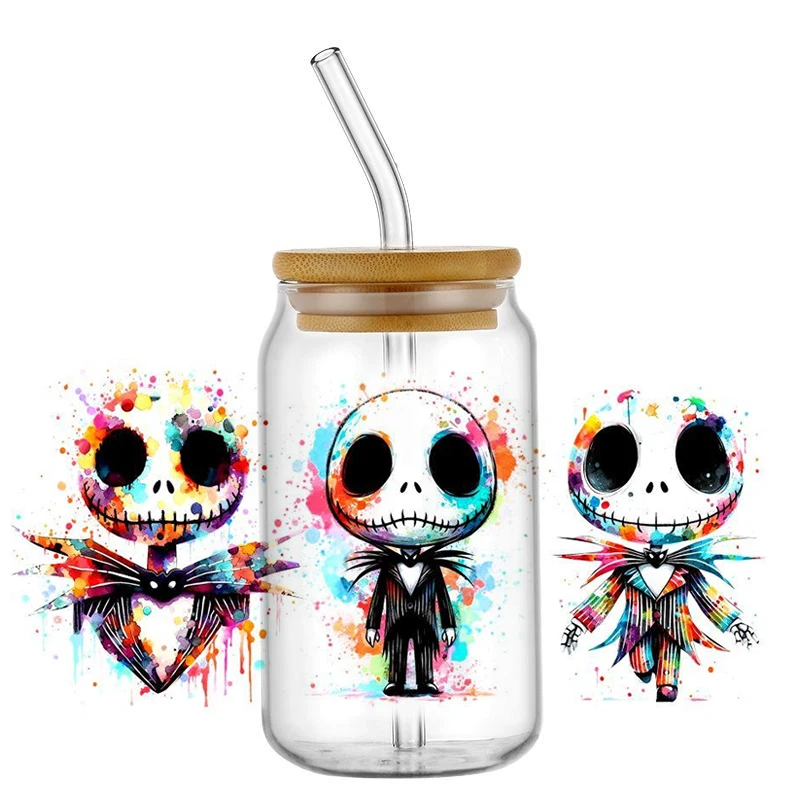 

Mixed Cartoon Designs 3D Waterproof UV DTF Cup Wrap For 16oz Libbey Stitch Pattern 3D Transfer Sticker