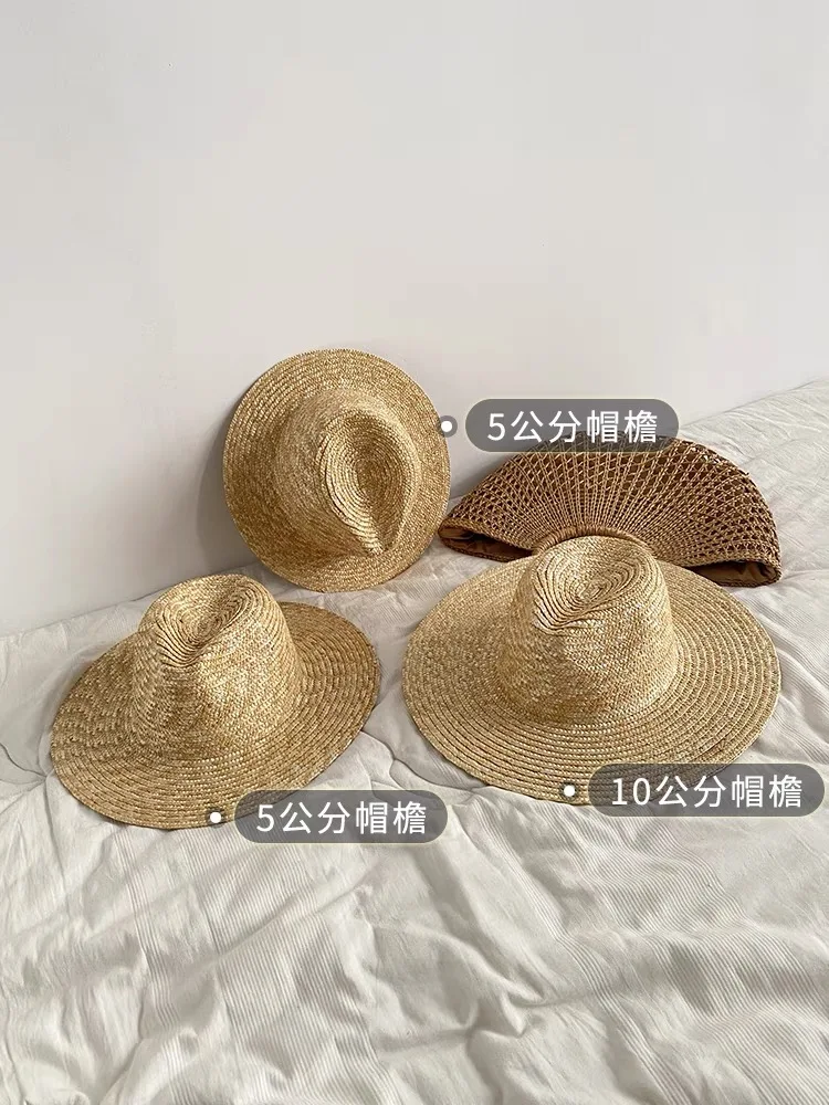 Sommer Breite Krempe Panama Boater Hut 5cm 7cm 10cm Krempe Stroh Hut Frauen Derby Hut Sonnenhut strand Kappe Sombrero Mujer Playa Chapeau – Detail 5