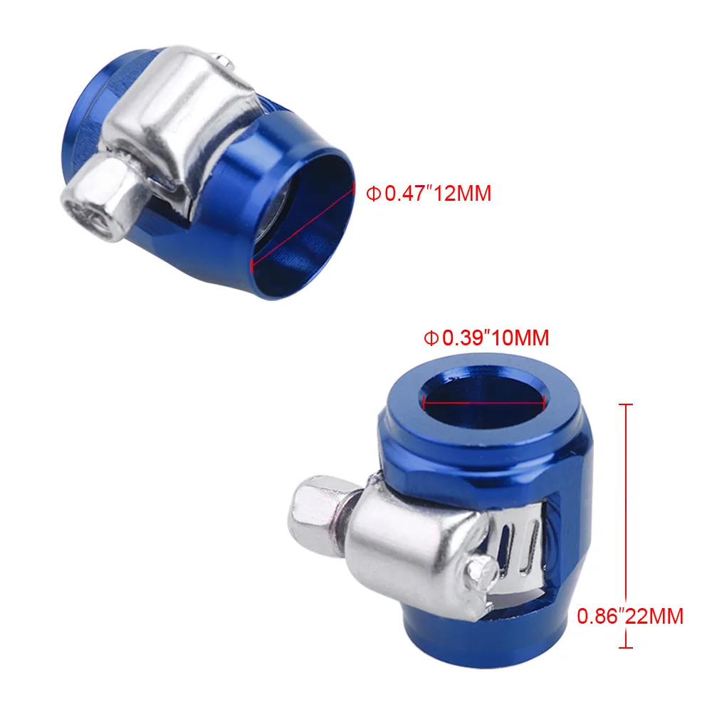 RASTP-Universal AN4/AN6/AN8/AN10 Car Hose Finisher Clamp Radiator Modified Fuel Pipe Clip Buckle  Hose Clamps Oil End RS-TC008