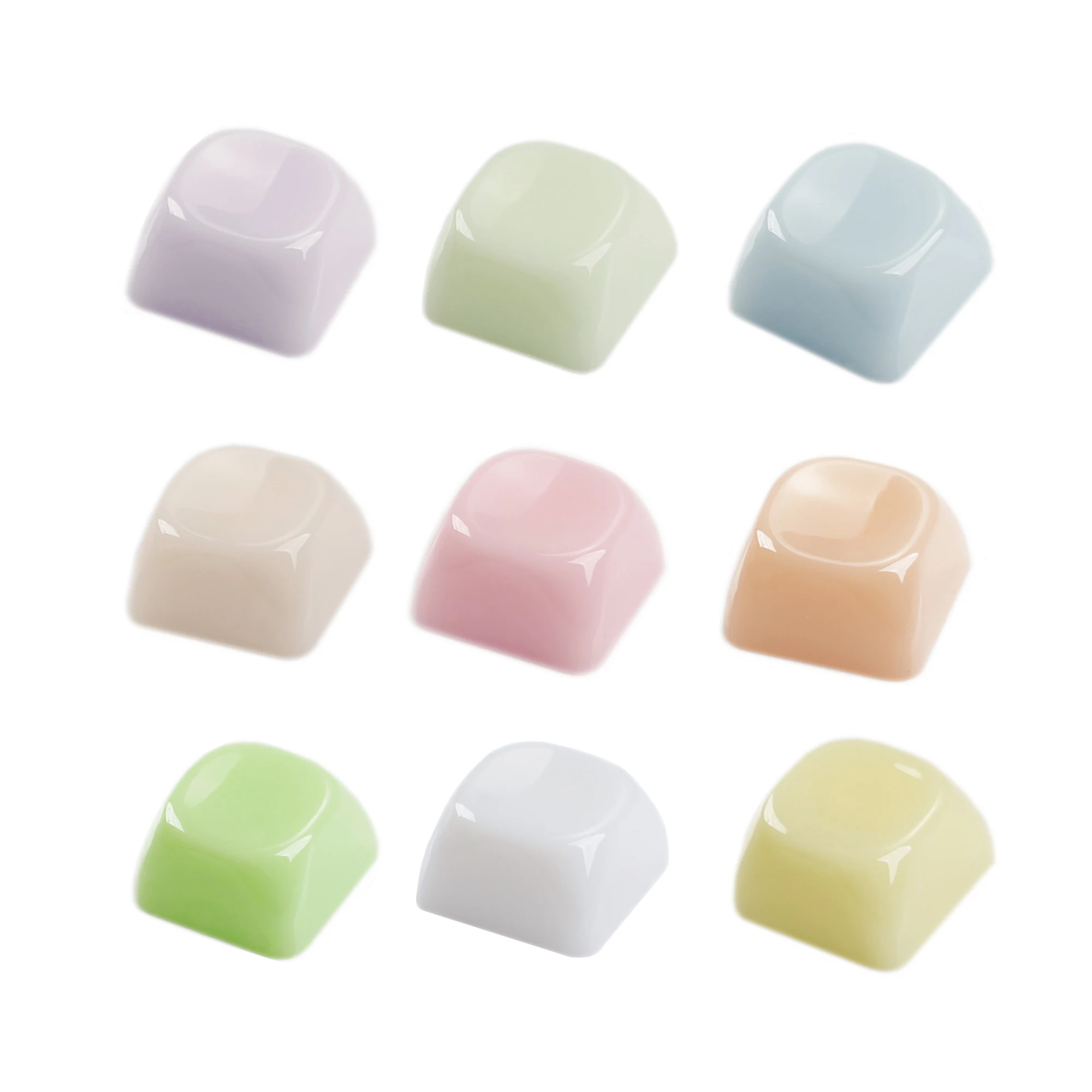 YMDK PC Material MOA Profile Jelly Color Fresh 1u Blank Keycaps DIY(Thickness About 1.5mm) for MX Mechanical Keyboard