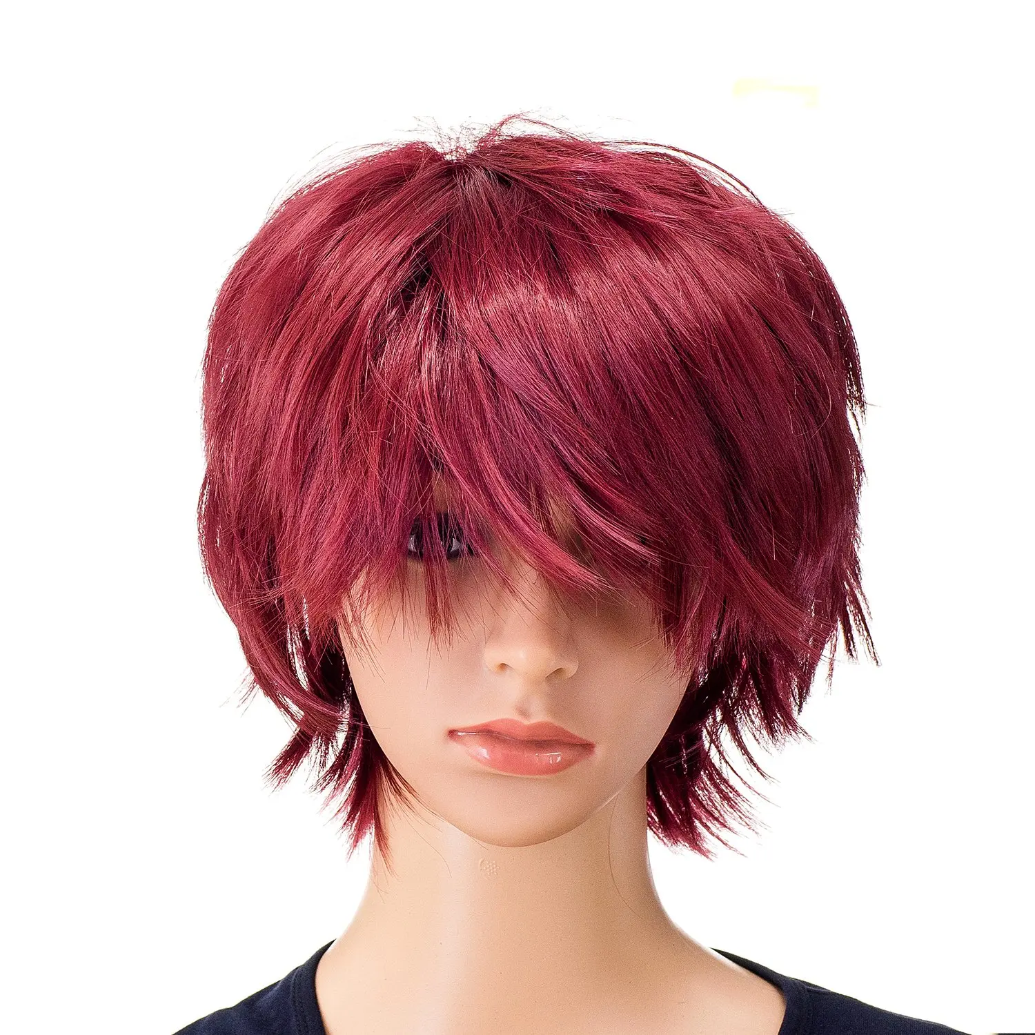 Unisex Fashion Spiky Layered Short Anime Cosplay Synthetic Wig for Men and Women