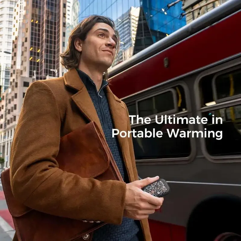 OCOOPA جهاز تدفئة اليد المغناطيسي القابل لإعادة الشحن، عبوتان، جهاز تدفئة محمول على شكل بطاقة 5000 مللي أمبير في الساعة، سخان يدوي محمول للجيب، معتمد من UL