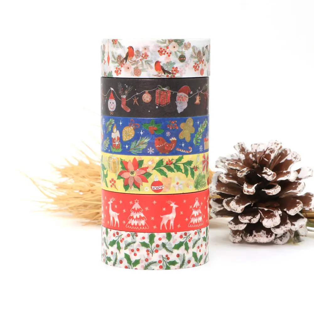 2023 Merry Christmas Masking Washi Tape Decorative Adhesive Tape Diy Scrapbooking Art Craft Sticker Label