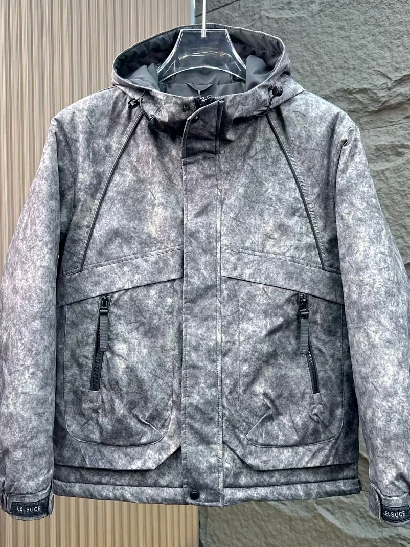 

New Men's Hooded Jaet Spring Autumn Versatile Sli High-End Cool Personalized Faionable Stand Fit Long Sve Zipper