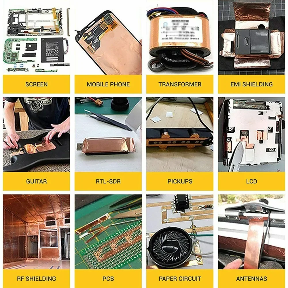 Fashion Copper Foil Tape High Temperature Resistant Self-adhesive Pure Copper Foil Paper Copper Foil Shielding