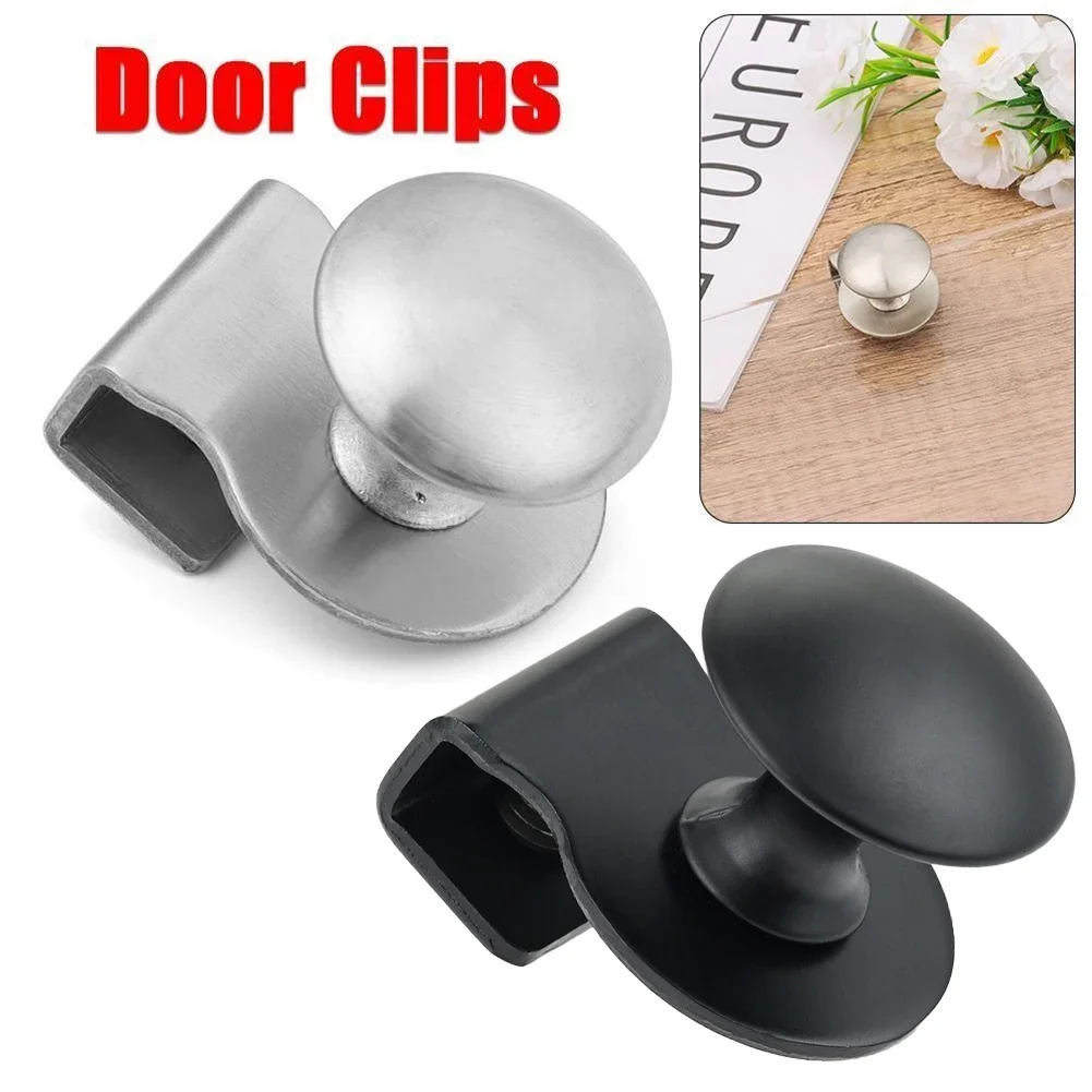 Door Clamp Clip Pull Pull Handle Handle Clamp Showcase Silver Stainless Steel Black Cabinet Drawer Glass Sliding