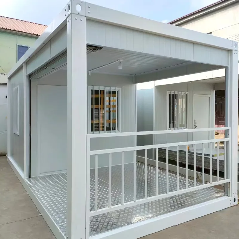 

Fully furnished mobile home steel container villa with apartment or hotel accommodation terrace