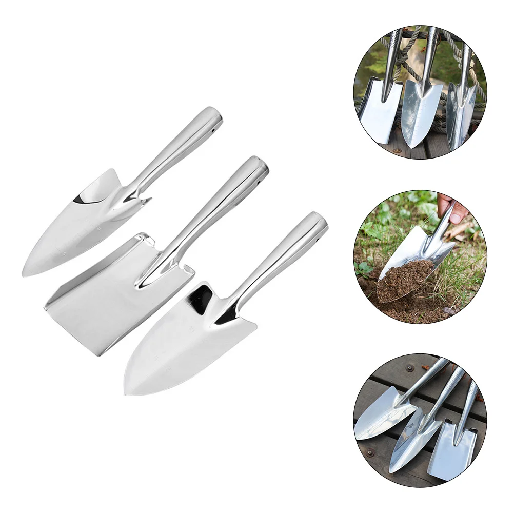 مجموعة واحدة من أدوات البستنة المصنوعة من الفولاذ المقاوم للصدأ، مقبض مريح مقاوم للصدأ محمول لنقل التربة للأطفال وكبار السن متين #6