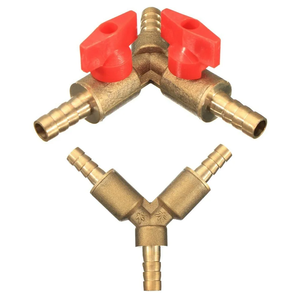 Reliable Brass Y 3Way Shut off Ball Valve, 516 Fitting Hose Barb, Ensures Strong Connection in Various Applications