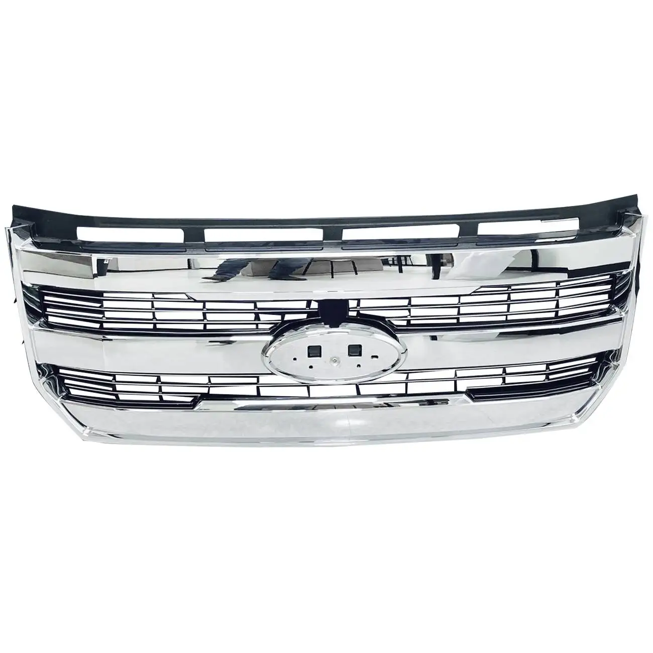 

Silver Front Grille with Camera Hole for Ford F-150 2015-2017 Electroplated Chrome Grill FL3Z8200PA