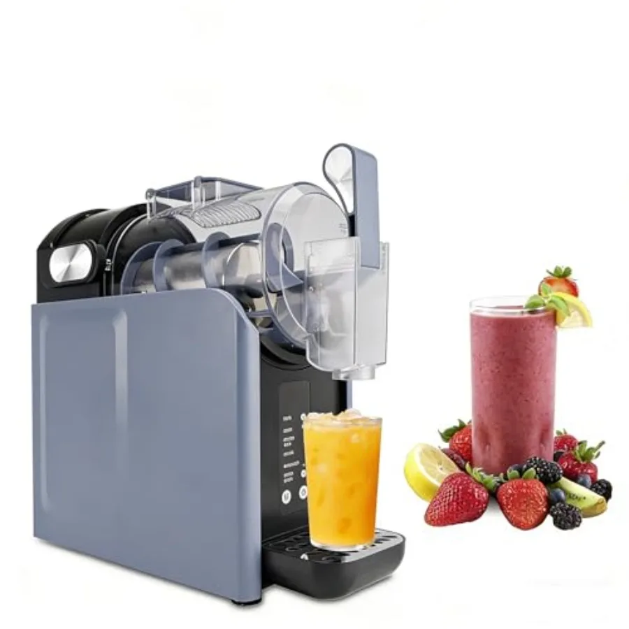 Home party slushie machine, stainless steel, silver, no ice needed with 5 preset programs for iced coffee, milkshake, margarita