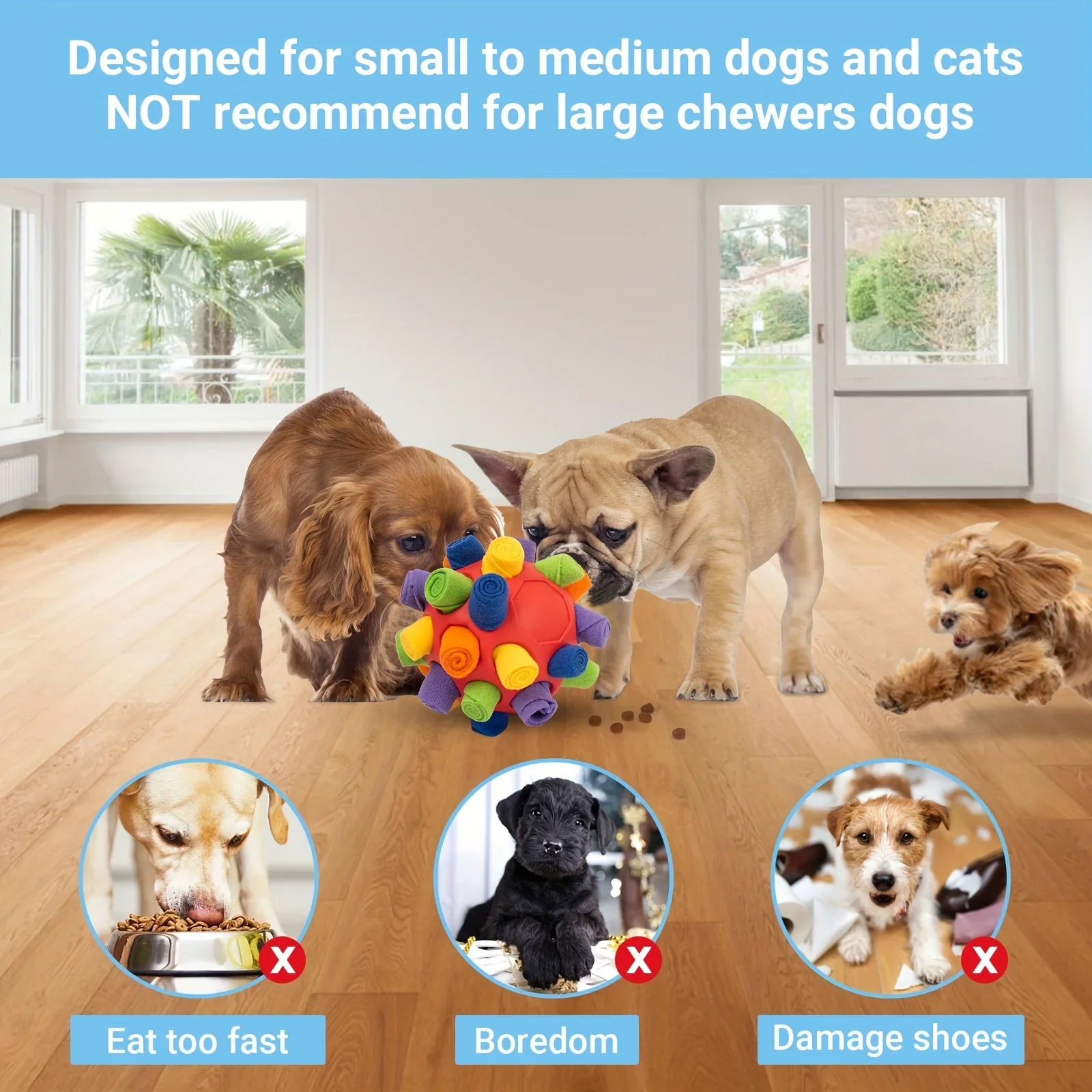 Dog Snuff Ball - Interactive Educational Dog Toy Encourages Natural Foraging Skills, Slow Feeder, for Training and Stress Relief