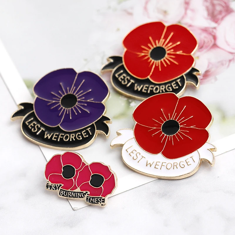 Red Poppy Pins Women Men New Flowers Brooch Pins Remembrance Day Veterans Day Memorial Day Boutonniere Pin Accessories