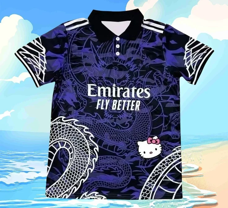 الصيف أزياء عارضة الطازجة قميص بولو سانريو مرحبا كيتي 3D شبكة تنفس التجفيف السريع الرياضة الرجال المرأة مريحة تي شيرت